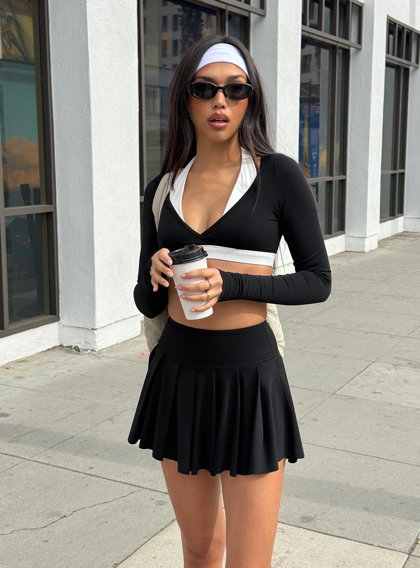 Dynamic Pleat Active Skort Black Product Image