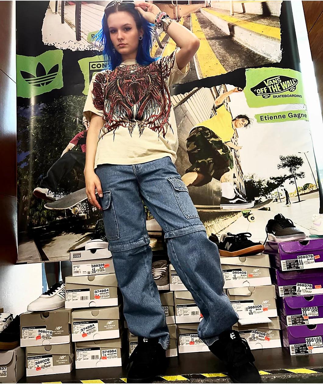 Empyre Tori Shindig Blue Zip Off Cargo Jeans Product Image