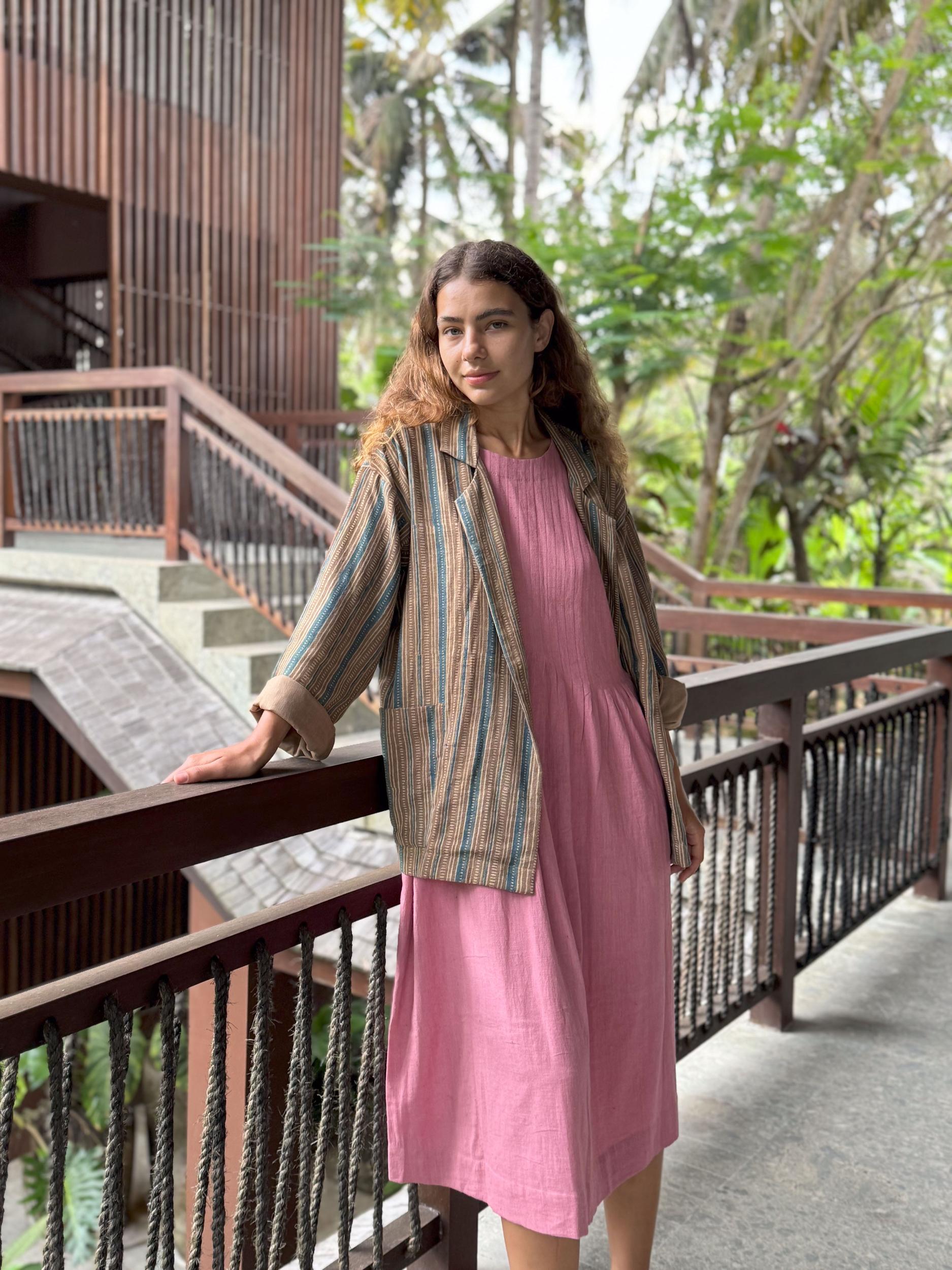 Rose Pleated Minimal Dress Product Image