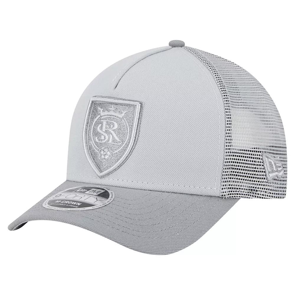 Men's New Era Gray Real Salt Lake Color Pack 9FORTY A-Frame Adjustable Trucker Hat, Slt Grey Product Image