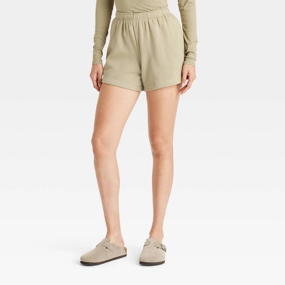 Women's Leisure Studio Mid-Thigh Fleece Shorts - Universal Thread™ S: Cotton Blend, Casual Fit, Side Pocket, Machine Washable Product Image