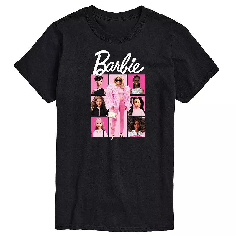 Big & Tall Barbie® Pink Grid Graphic Tee, Men's,  Product Image