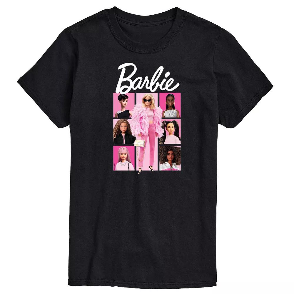 Big & Tall Barbie® Pink Grid Graphic Tee, Men's,  Product Image