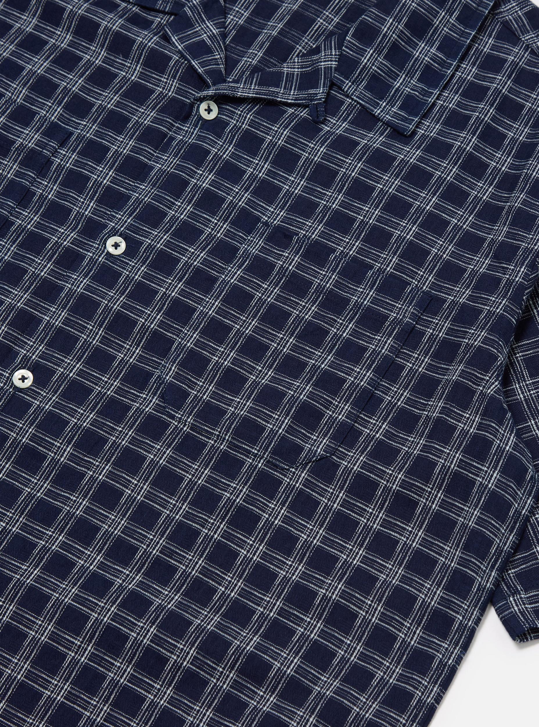 Indigo Cotton Check Sal Road Shirt Product Image