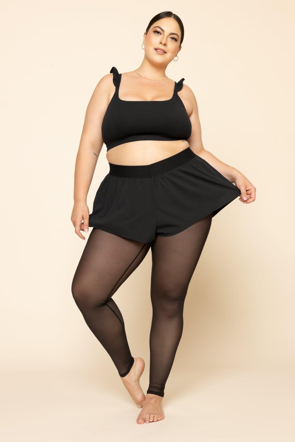 On the Run Ruffle Tights - Black Product Image