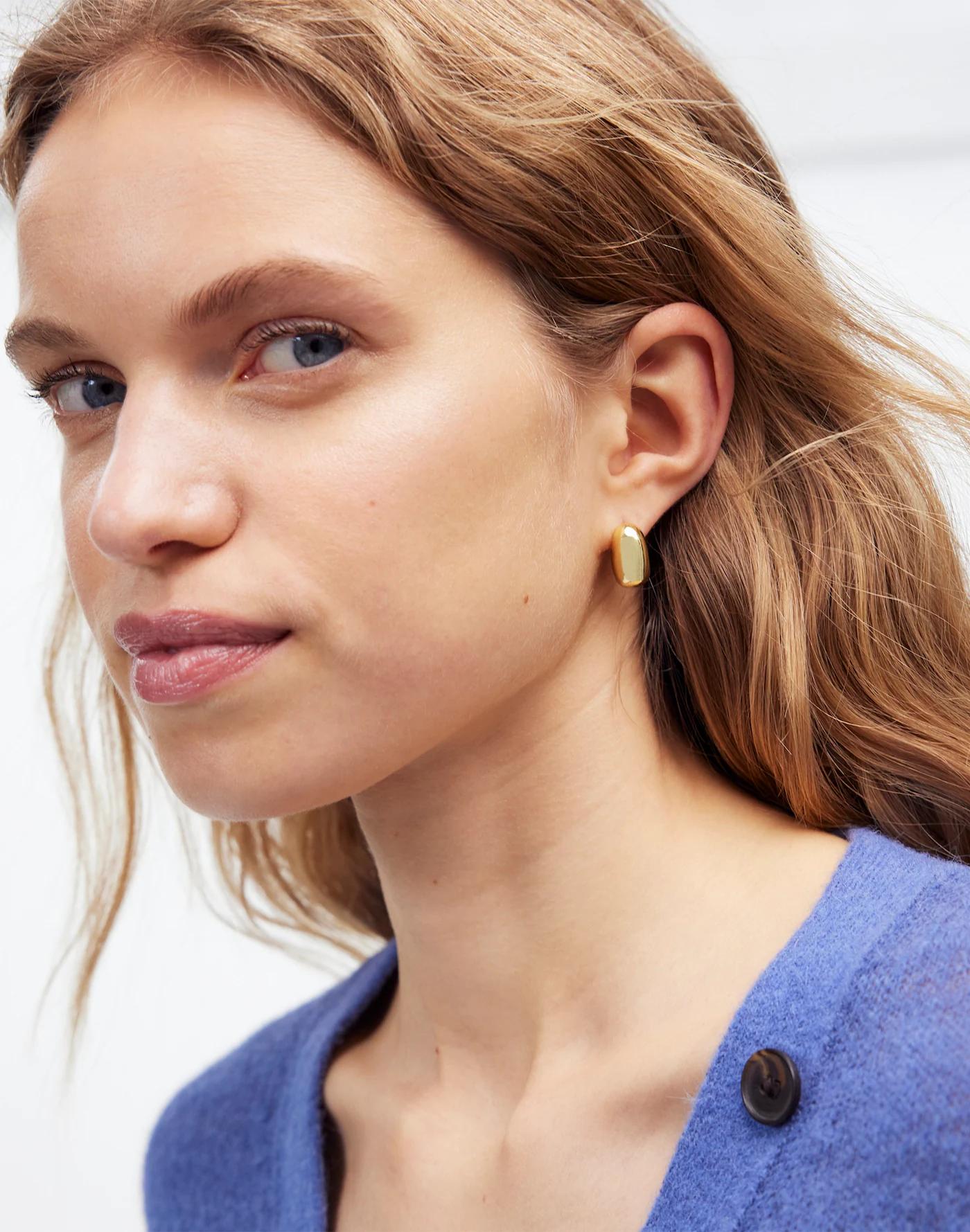 Sculptural Mini Statement Hoop Earrings Product Image