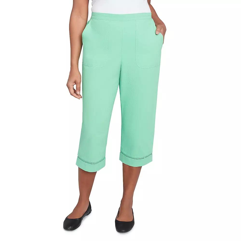 Women's Alfred Dunner Dotted Trim Capri Pants,  Product Image
