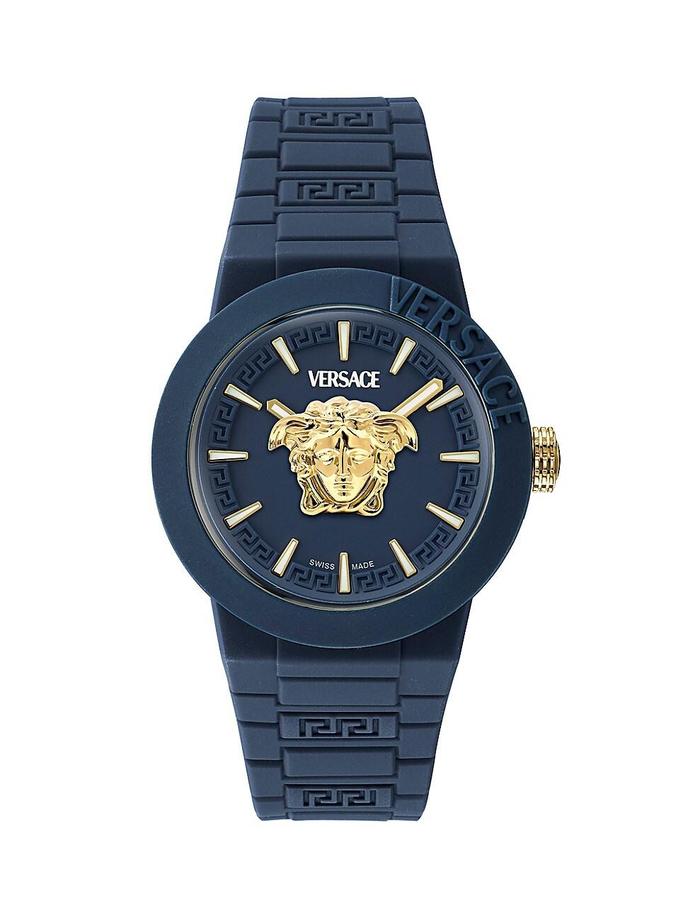 Mens V-Pop Blue Silicone Watch with Pouch, 43mm Product Image