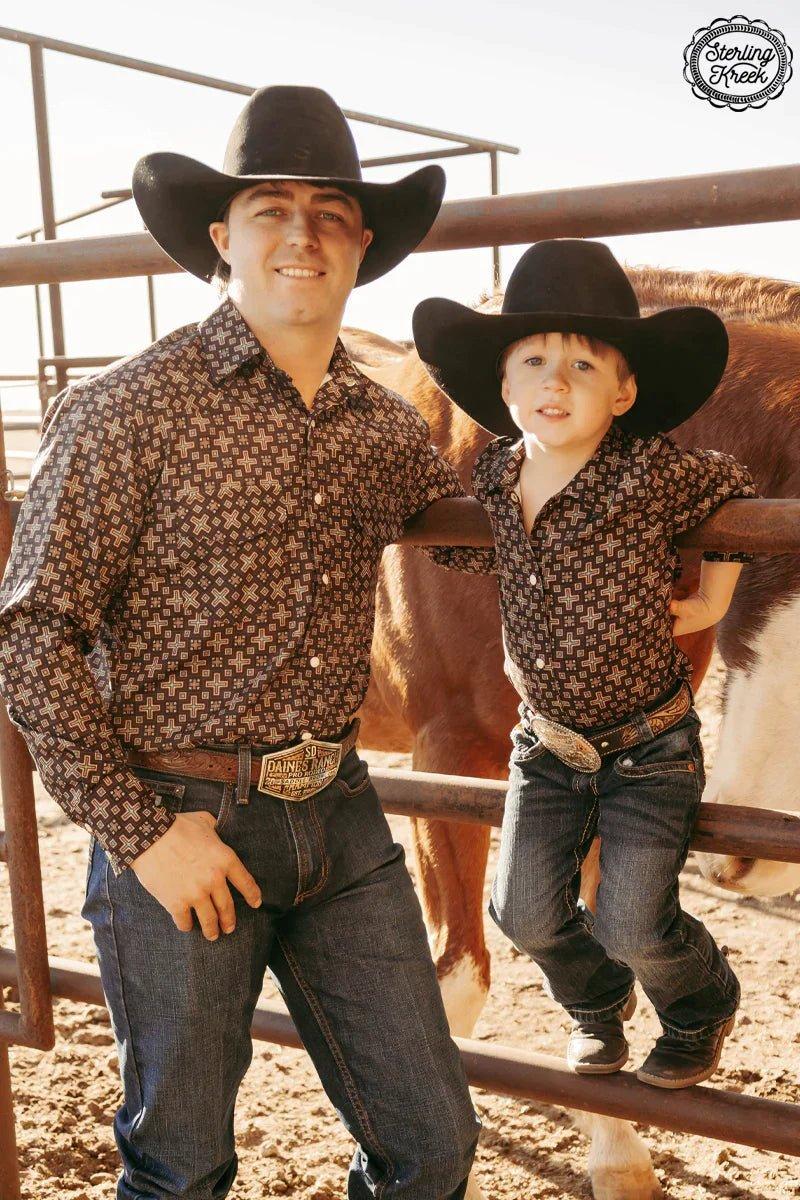 Mens PLUS Red Cloud Button Up Product Image