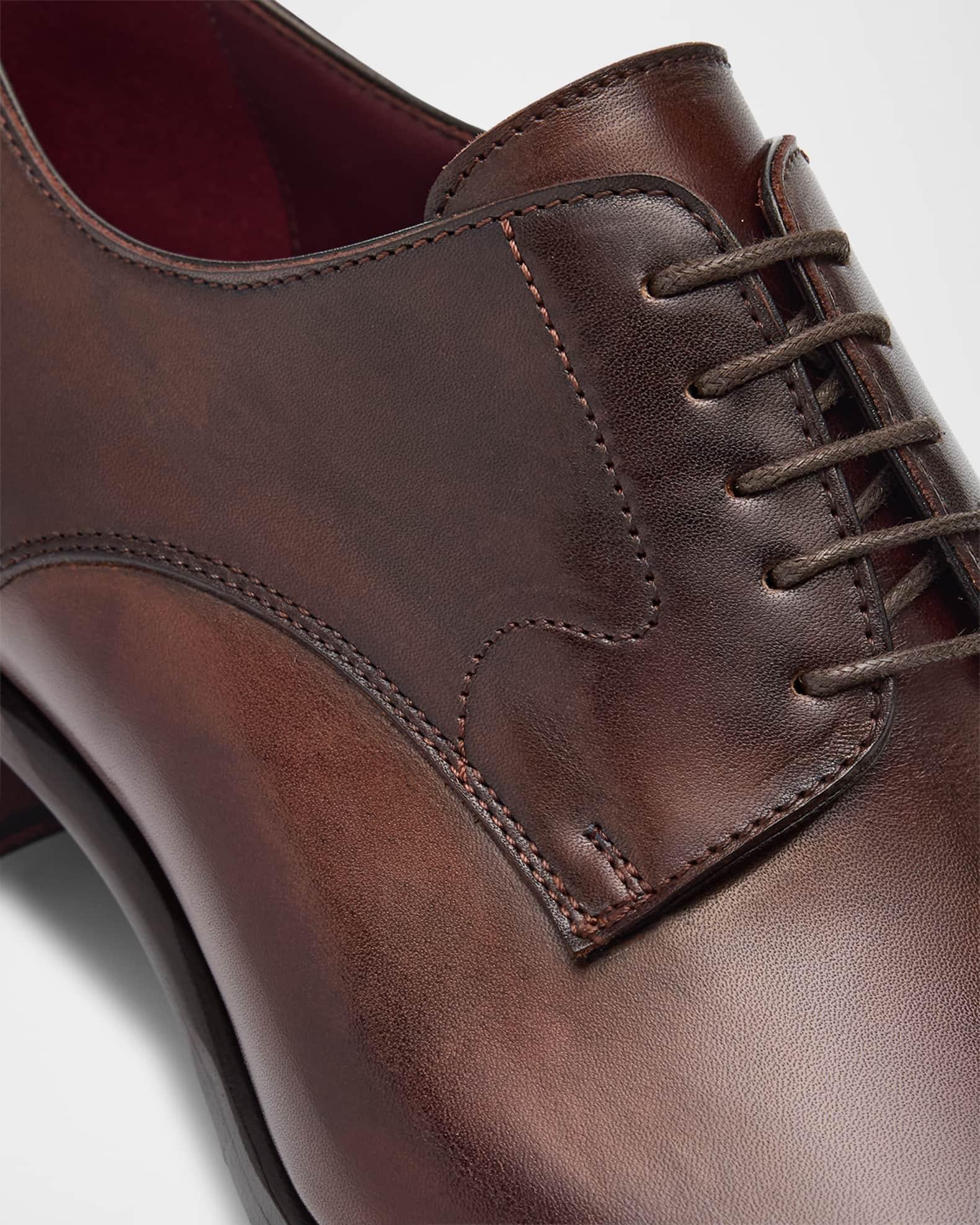 Men's Milano Leather Cap-Toe Derby Shoes Product Image