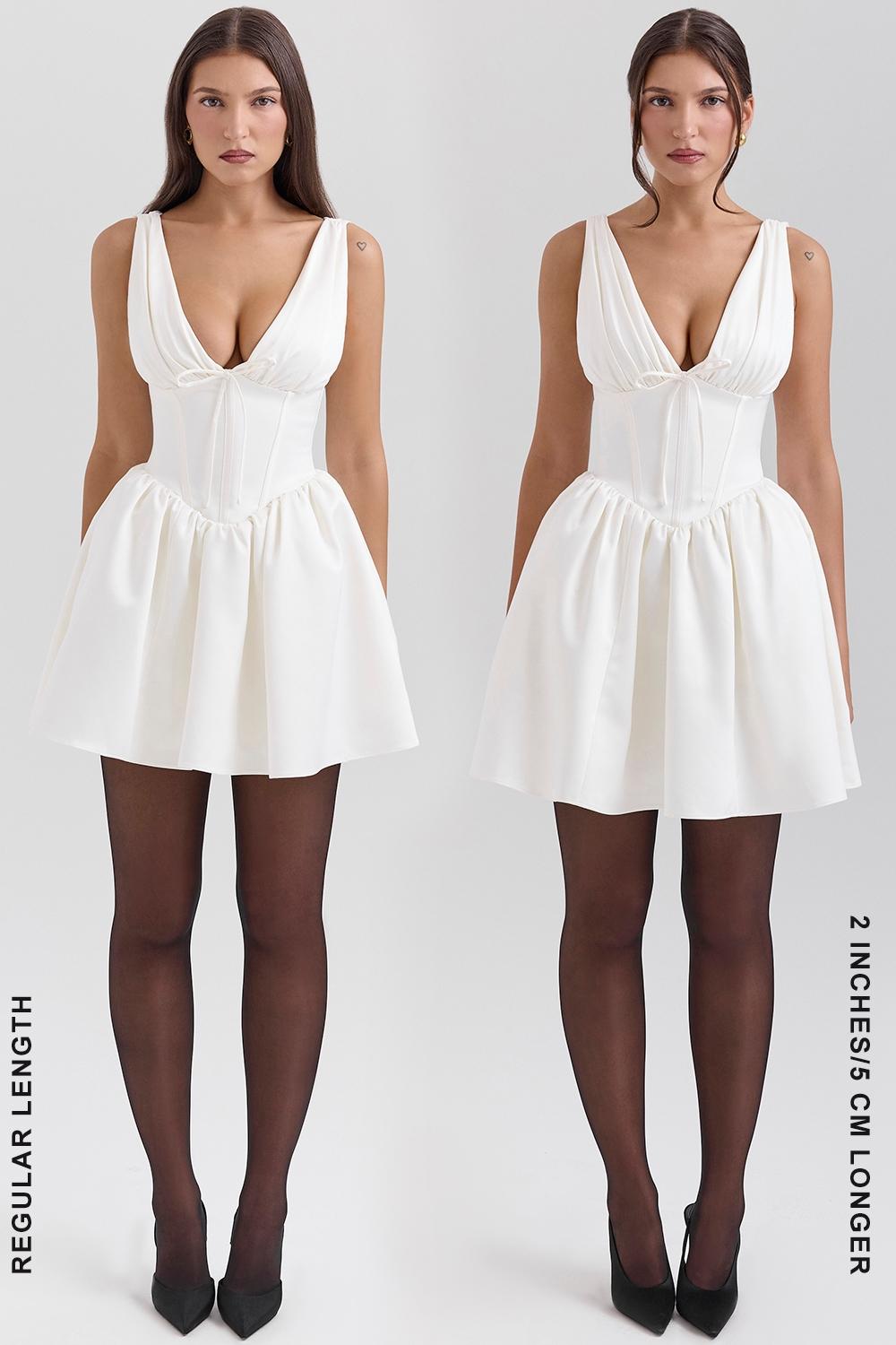 Emmeliette  ivory satin mini dress Product Image