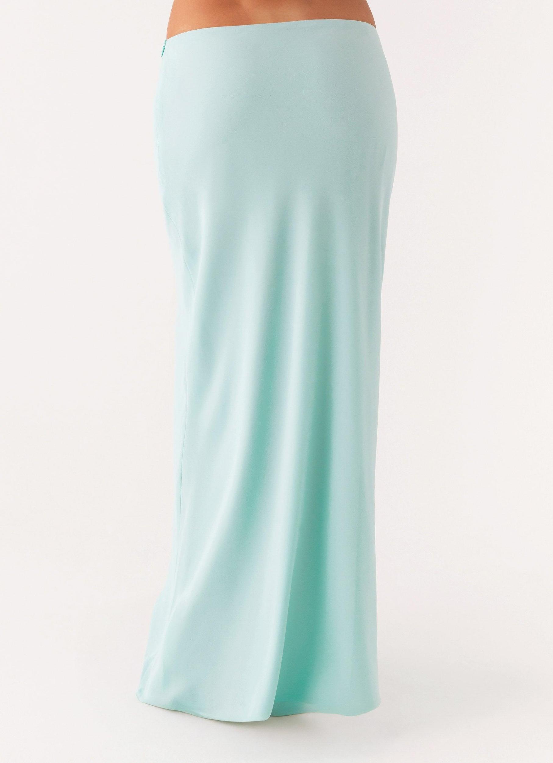Another Life Chiffon Maxi Skirt - Pale Blue Product Image
