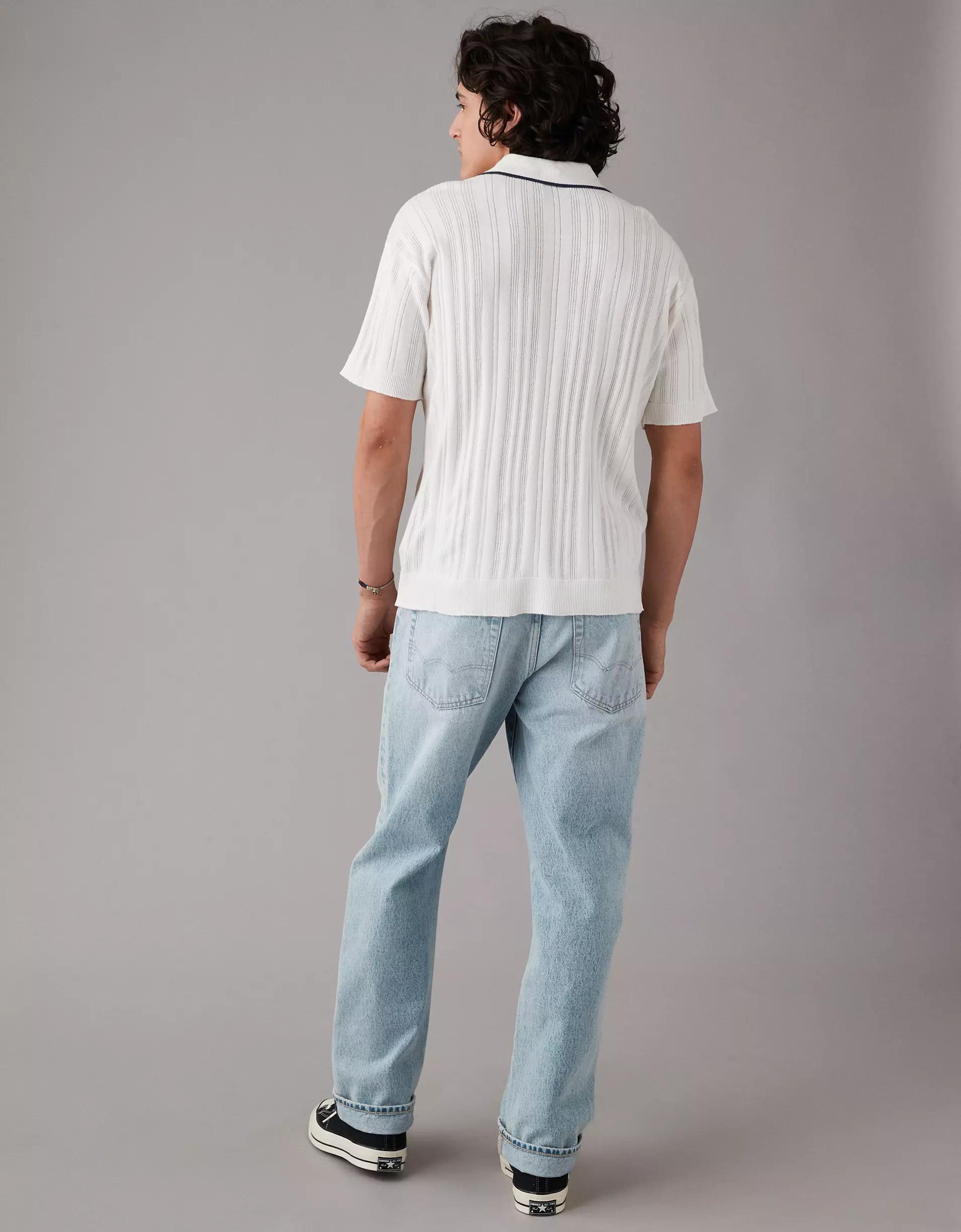 AE Weekend Tipped Sweater Polo Shirt Product Image