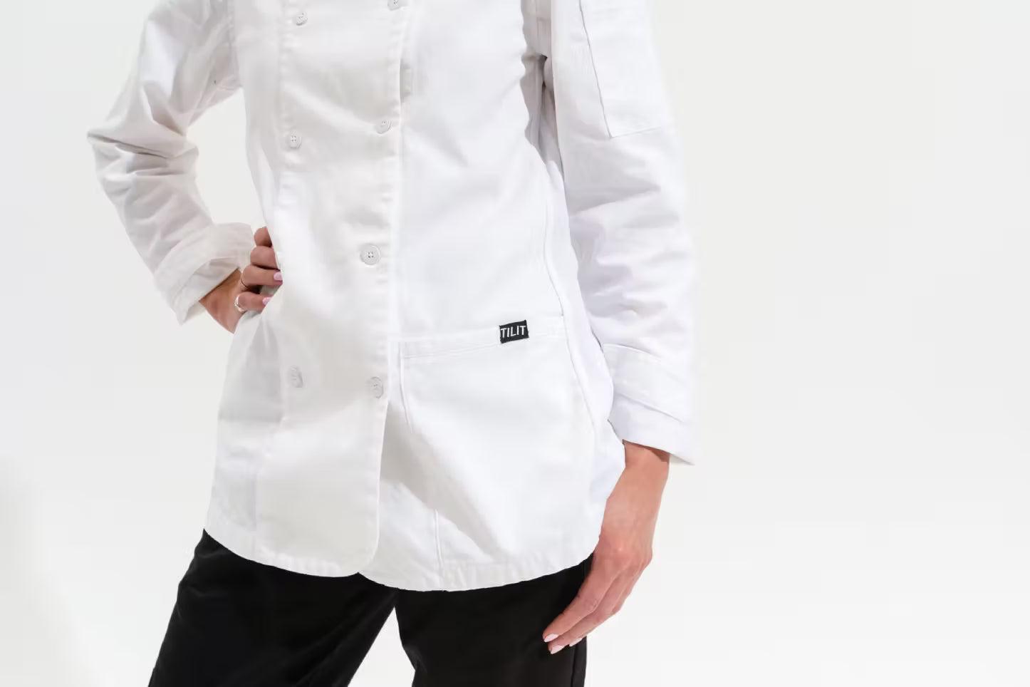 Long Sleeved Women's Chef Coat Female Product Image