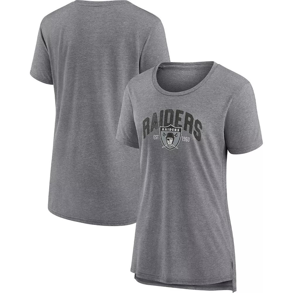 Women's Fanatics Branded Heathered Gray Washington Commanders Drop Back Modern T-Shirt,  Product Image