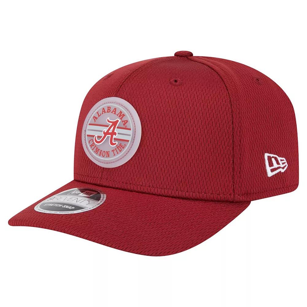 Men's New Era Crimson Alabama Crimson Tide Patched 9SEVENTY Stretch-Snap Adjustable Hat, Red Product Image