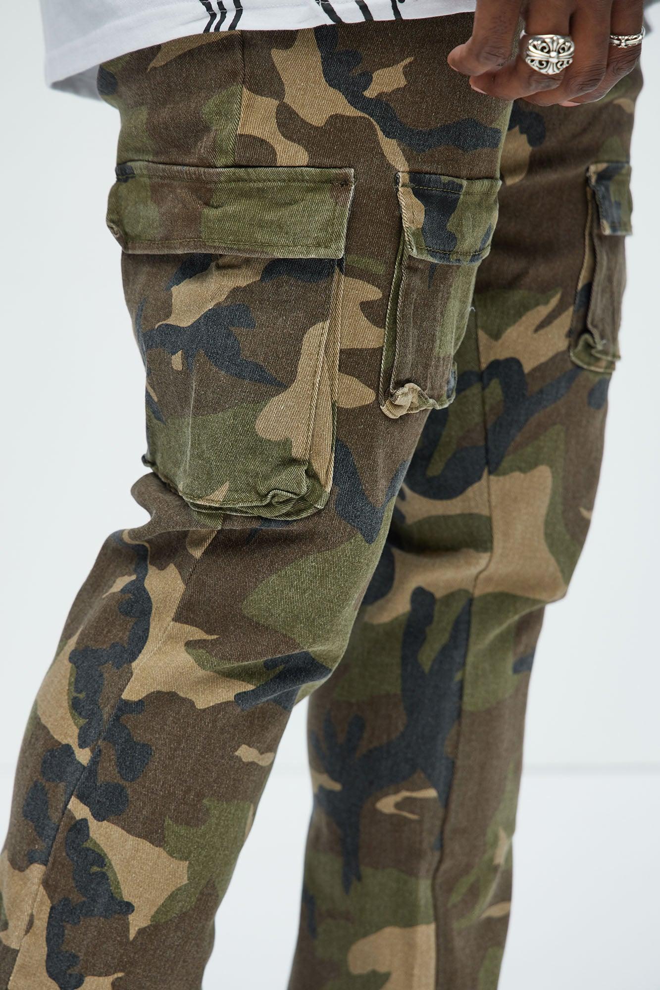 Trapper Cargo Stacked Slim Flared Pants - Khaki/combo Product Image