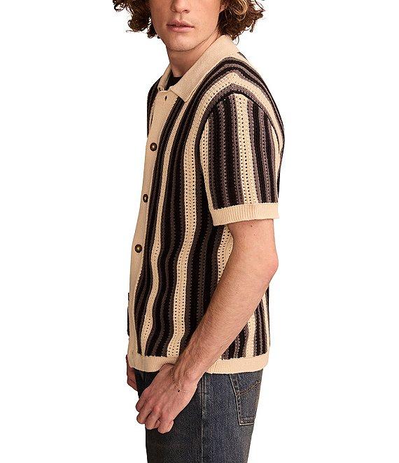 Lucky Brand Striped Short Sleeve Knit Top Product Image