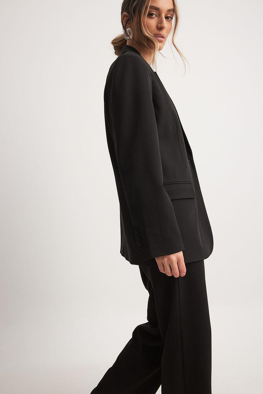 Straight Low Waist Suit Pants Product Image