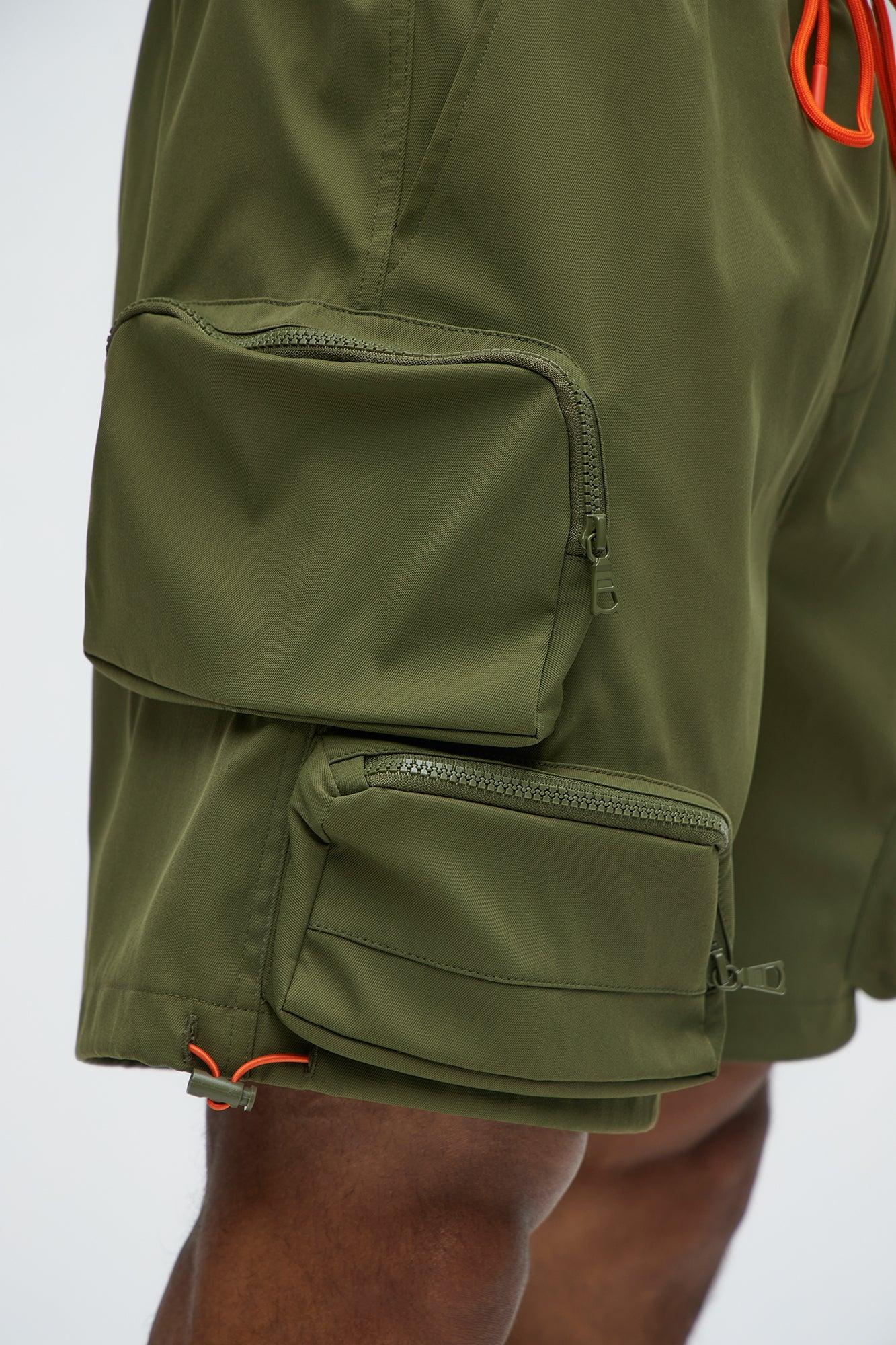 Gone Fishing Cargo Shorts - Olive Product Image