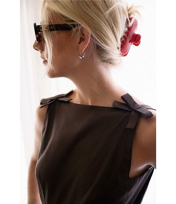 Gianni Bini x Lilly Sisto Blakely Taffeta Boat Neck Bow Detail Sleeveless Scoop Back Mini Dress Product Image