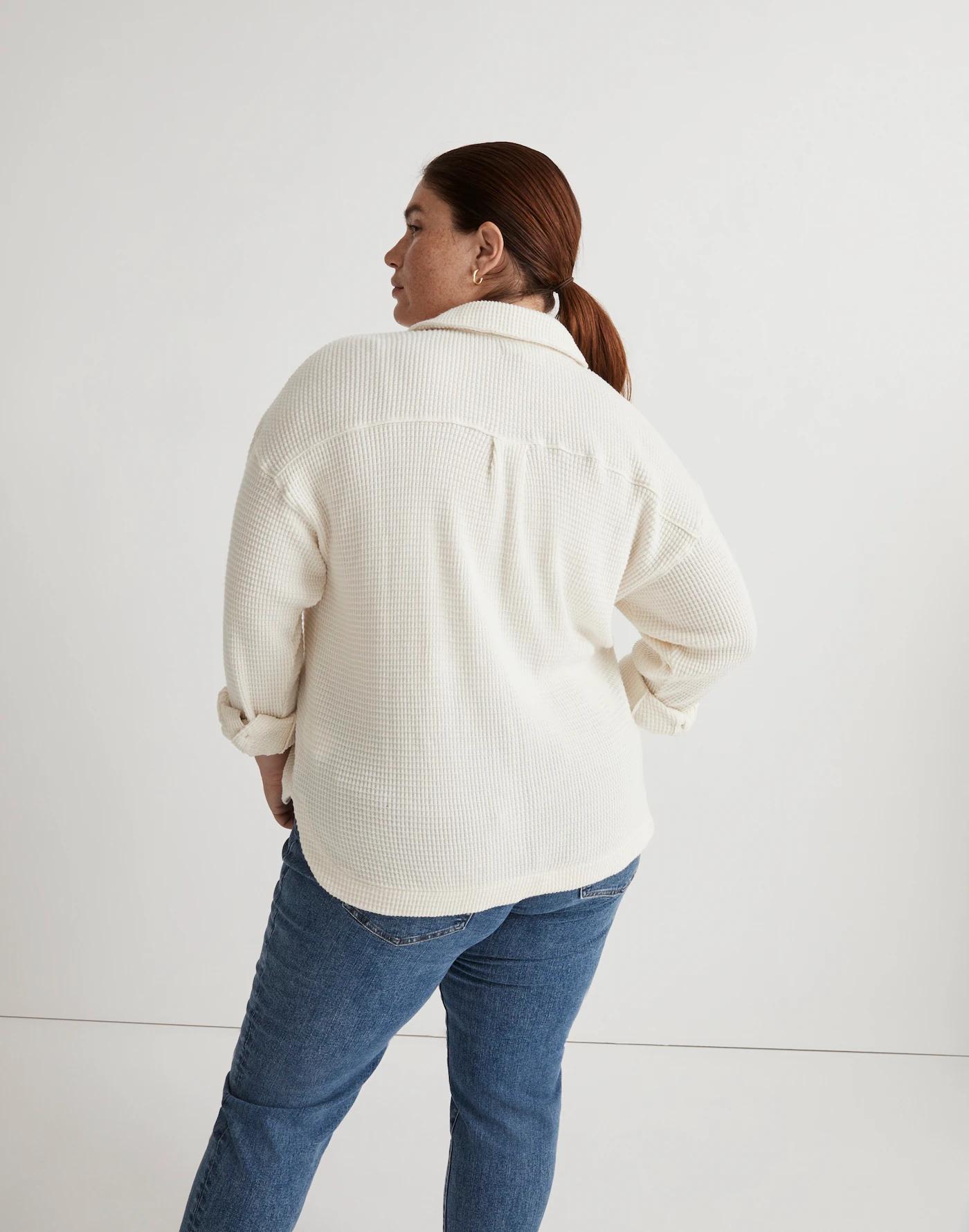 Plus Waffle Knit Shirt-Jacket Product Image