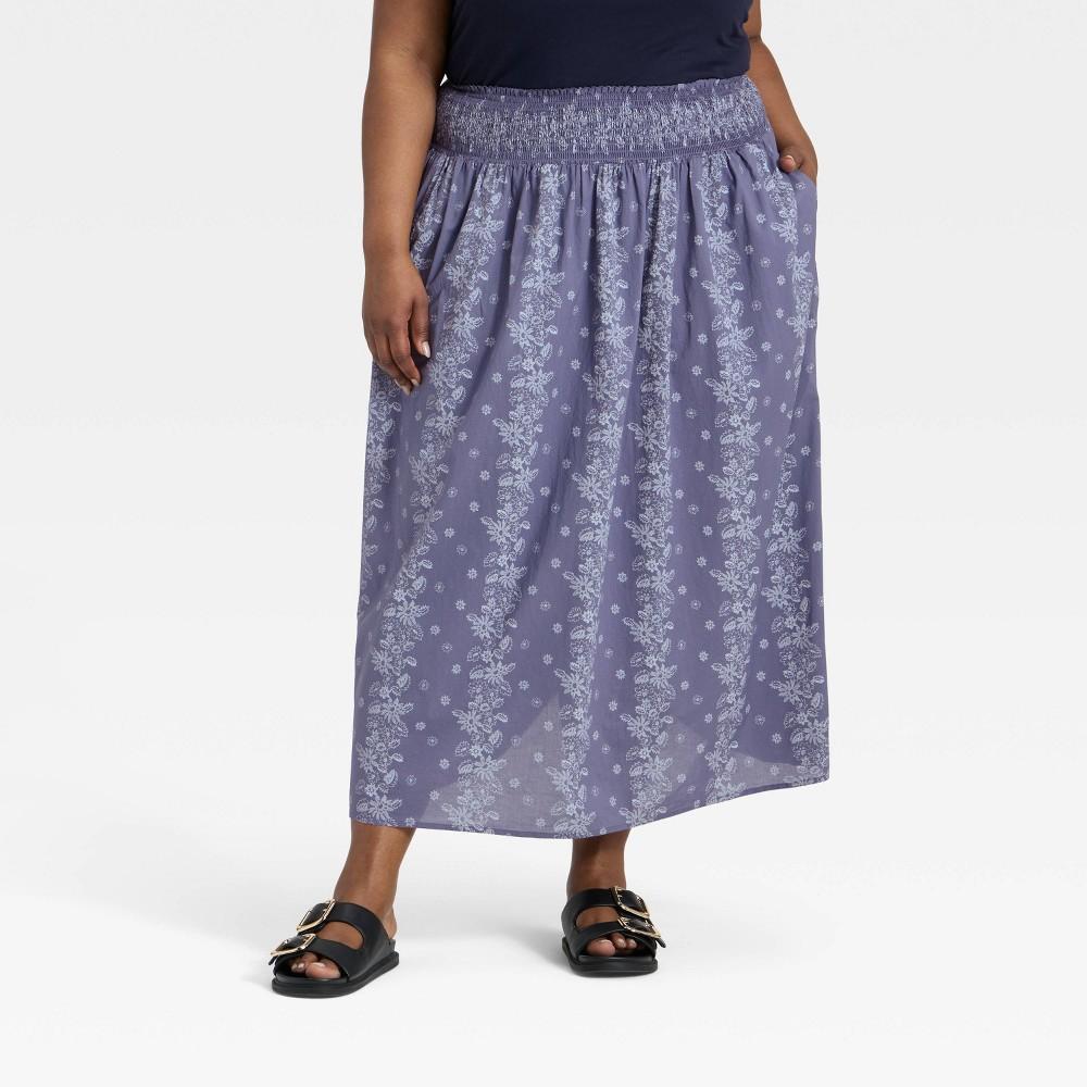 Women's Printed Maxi Skirt - Universal Thread™ Rust Floral XXL Product Image