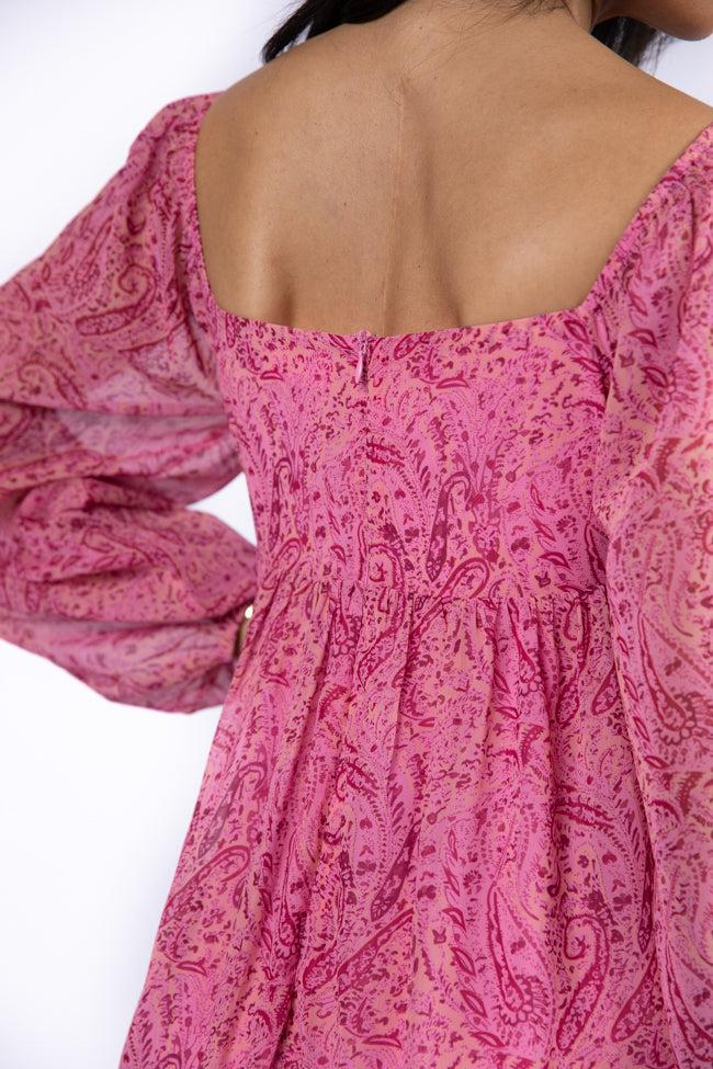 What's Next Pink Sweetheart Neckline Mini Dress FINAL SALE Product Image