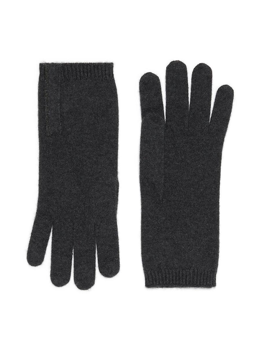 Womens Cashmere Knit Gloves with Monili Product Image