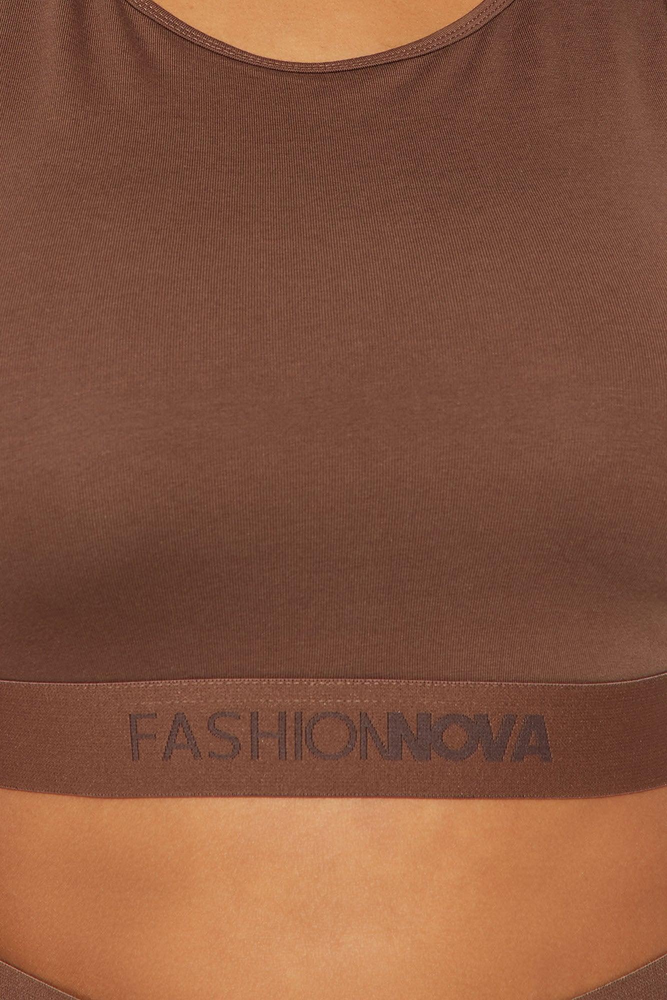 FN Mood High Neck Cotton Bra - Chocolate Female Product Image