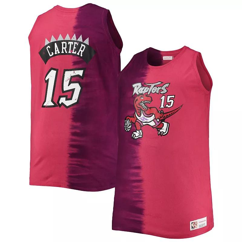 Men's Mitchell & Ness Vince Carter Purple/Red Toronto Raptors Big & Tall Profile Tie-Dye Player Tank Top, Size: 3XLT, Rpt Purple Product Image