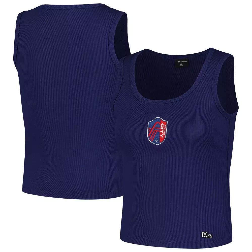 Women's Hype and Vice Navy St. Louis City SC Scoop Neck MVP Tank Top,  Product Image