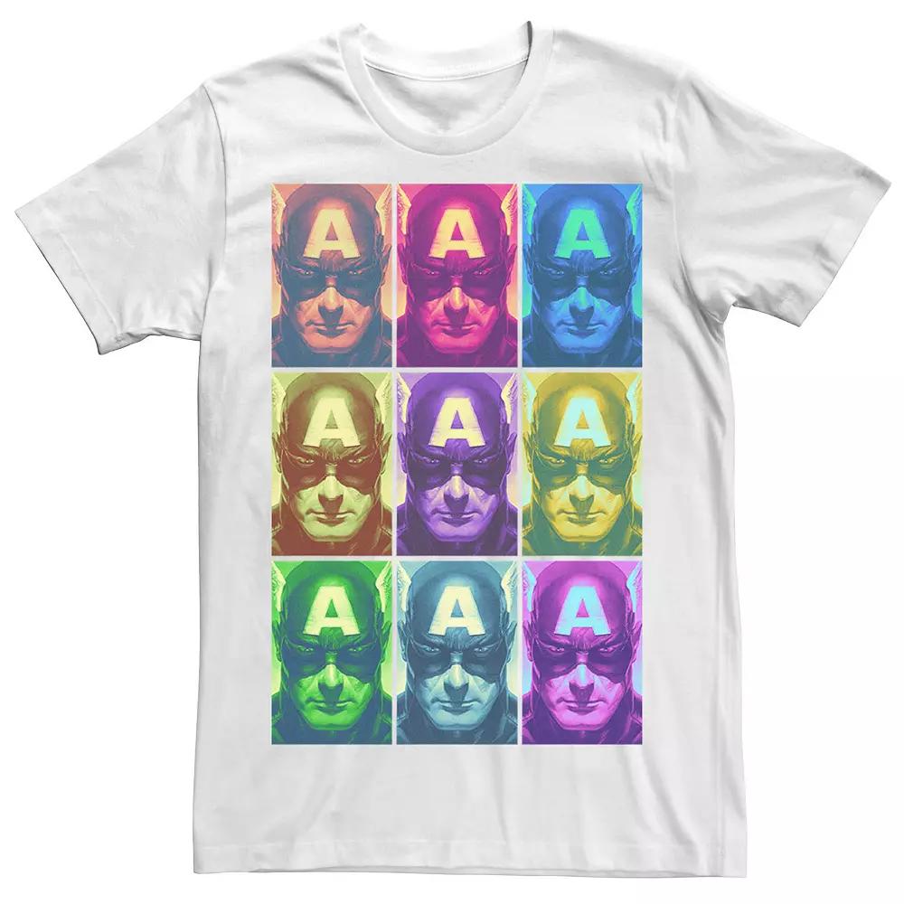 Men's Marvel Captain America Color Pop Portrait PaneTee,  Product Image