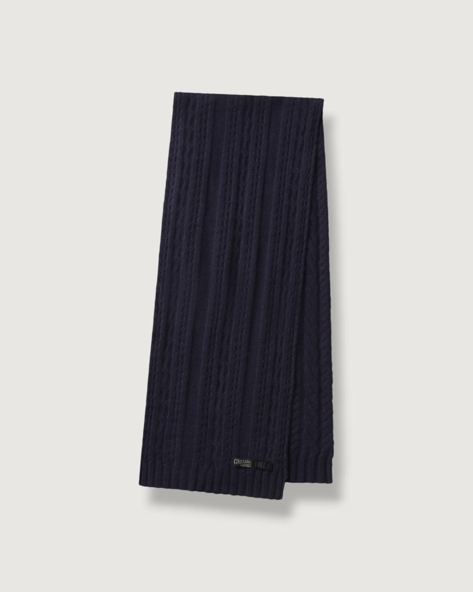 Yarmouth Cable Scarf - Navy Product Image