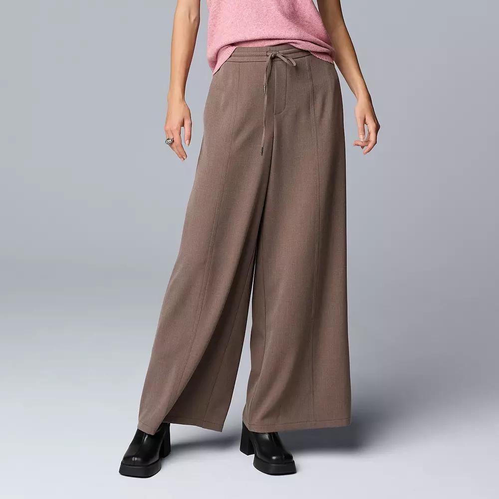 Petite Simply Vera Vera Wang Wide Leg Linen Pants, Women's,  Product Image