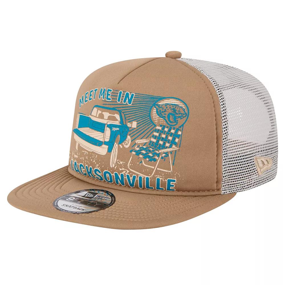 Men's New Era Tan Jacksonville Jaguars Meet Me 9FIFTY Snapback Hat, Team Product Image