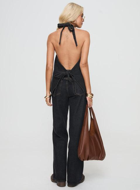 Top Model Low Rise Straight Leg Jeans Charcoal Product Image