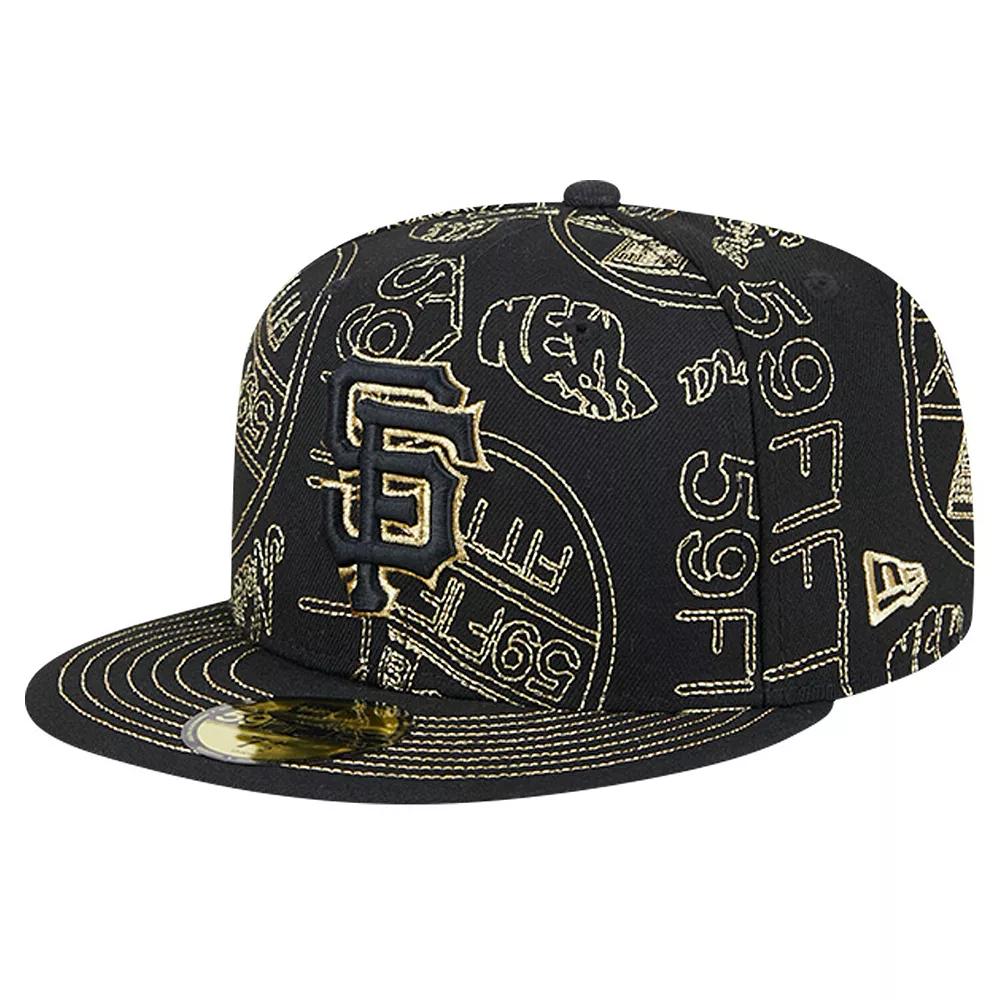 Men's New Era Black San Francisco Giants 59FIFTY Day Allover Fitted Hat,  Product Image