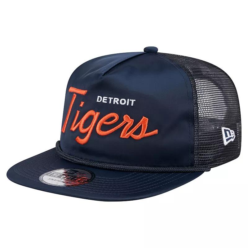 Men's New Era Navy Detroit Tigers Retro Satin Script Golfer Adjustable Hat, Blue Product Image