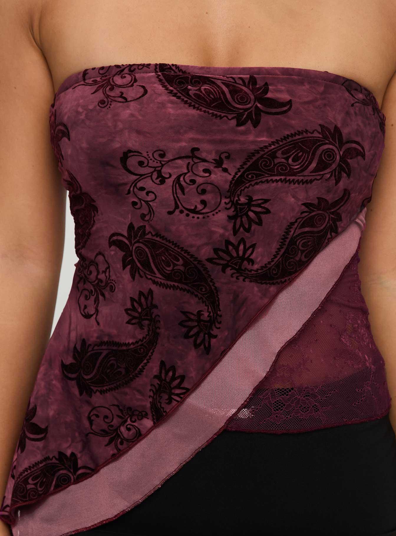 Lourde Strapless Top Wine Product Image