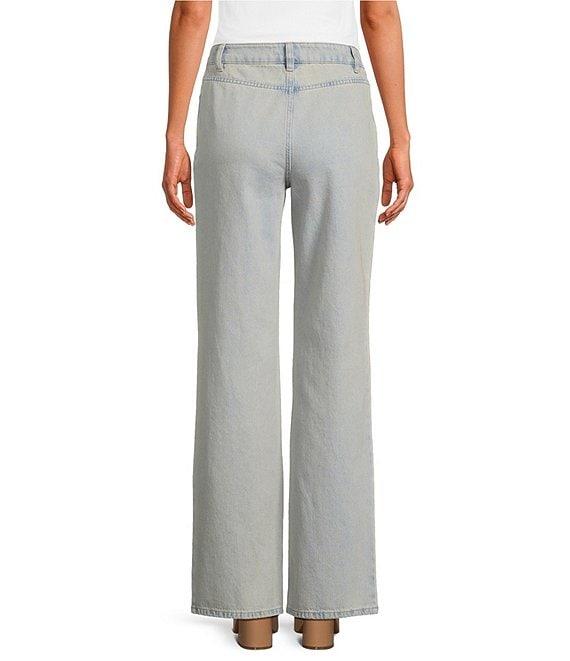 Chelsea & Violet Daisy Cutout Straight Leg High Rise Denim Jeans Product Image