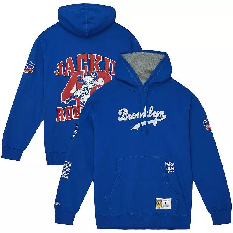 Men's Mitchell & Ness Jackie Robinson Royal Brooklyn Dodgers Cooperstown Collection Legends Fleece Pullover Hoodie,  Product Image