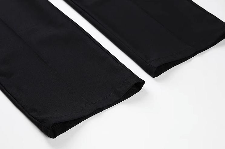 RT No. 9238 BLACK FOLDED STRAIGHT PANTS Product Image