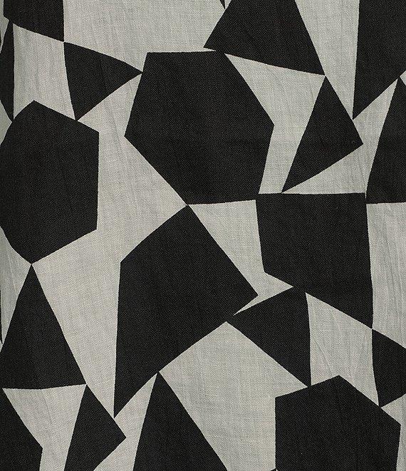 Bryn Walker Light Linen Hopper Prisma Print Scoop Neck Elbow Sleeve Pocketed Shift Dress Product Image