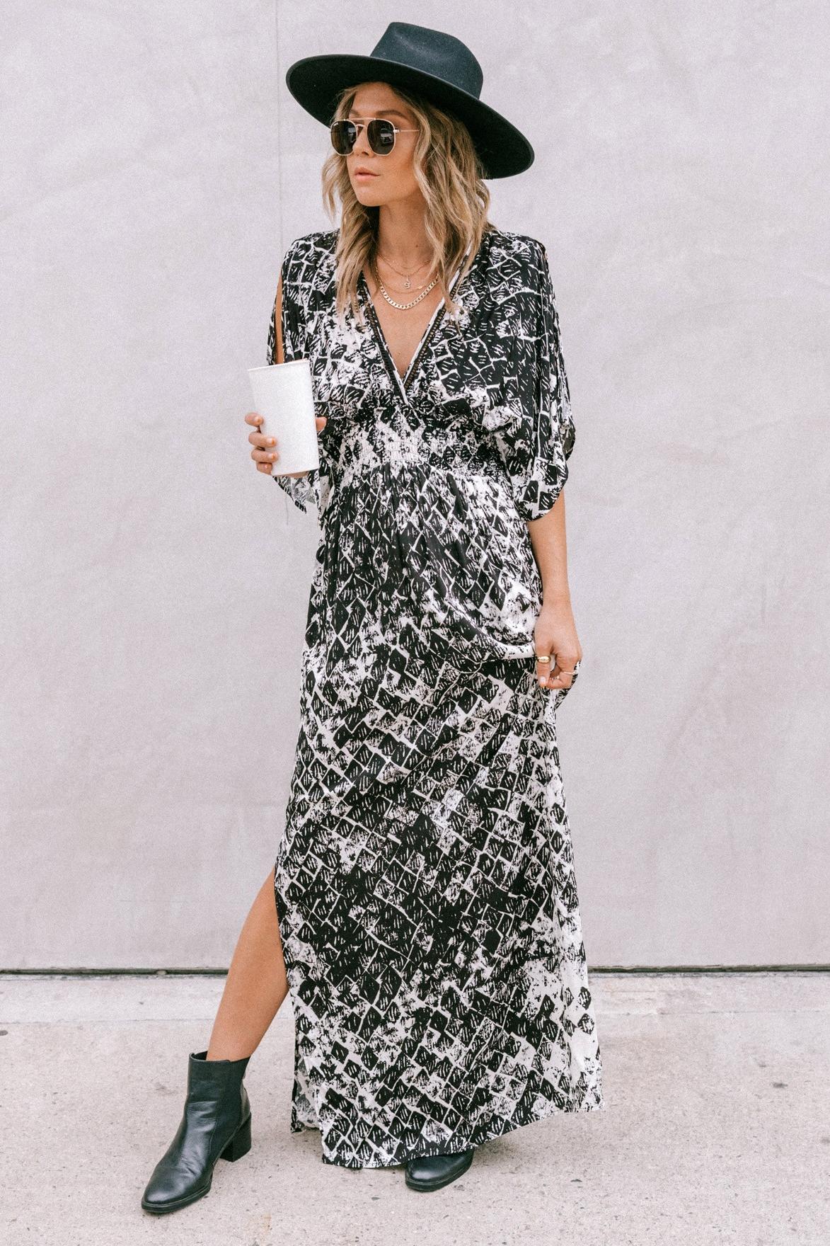 Diamond Kimono Sleeve Maxi Dress Product Image