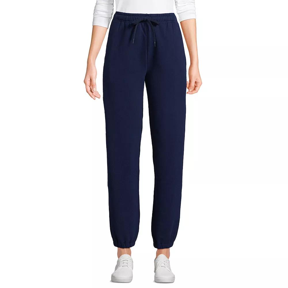 Petite Lands' End Fleece High-Rise Jogger Pants, Women's,  Product Image