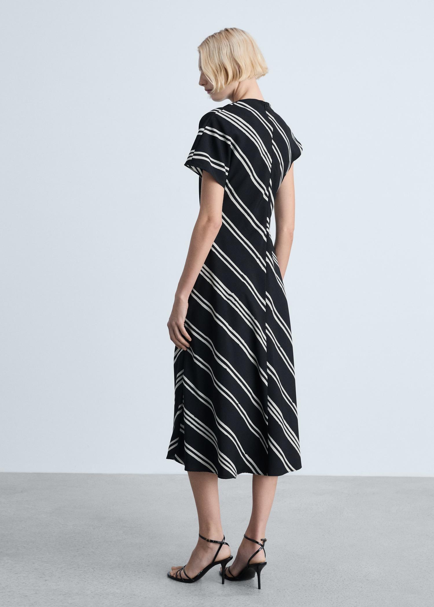 Stripe-print midi-dress - Women | MANGO USA Product Image