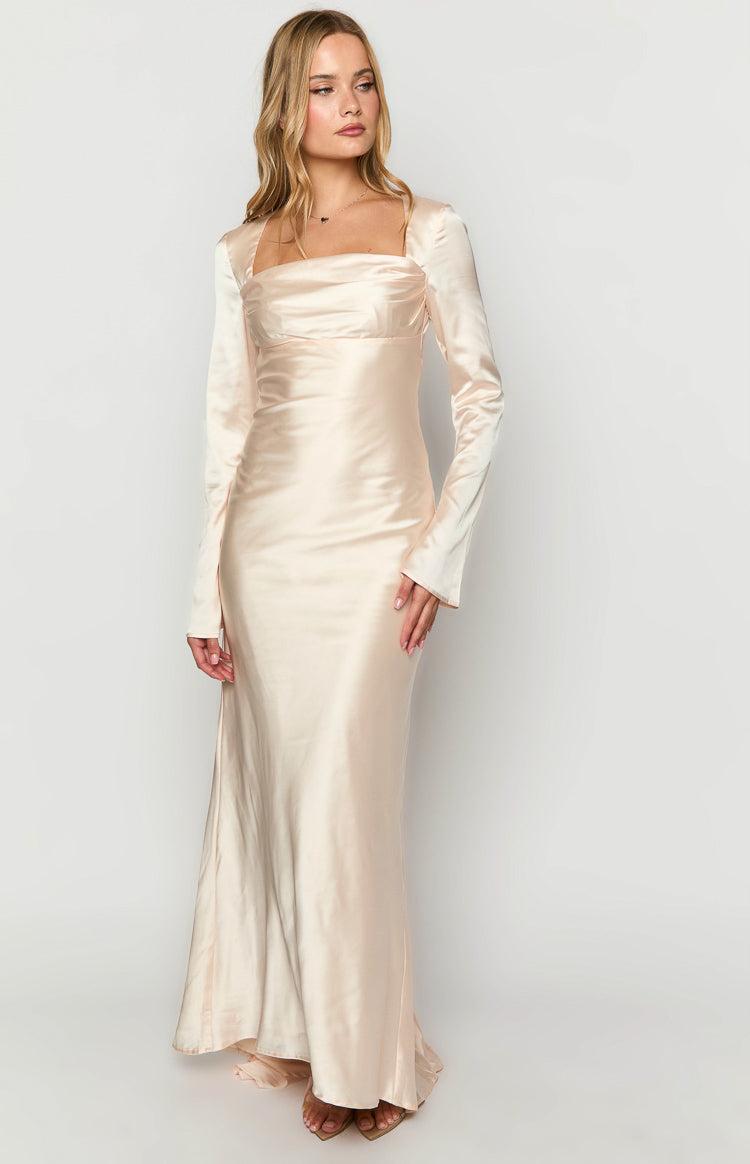 Addina Cream Long Sleeve Maxi Dress Product Image
