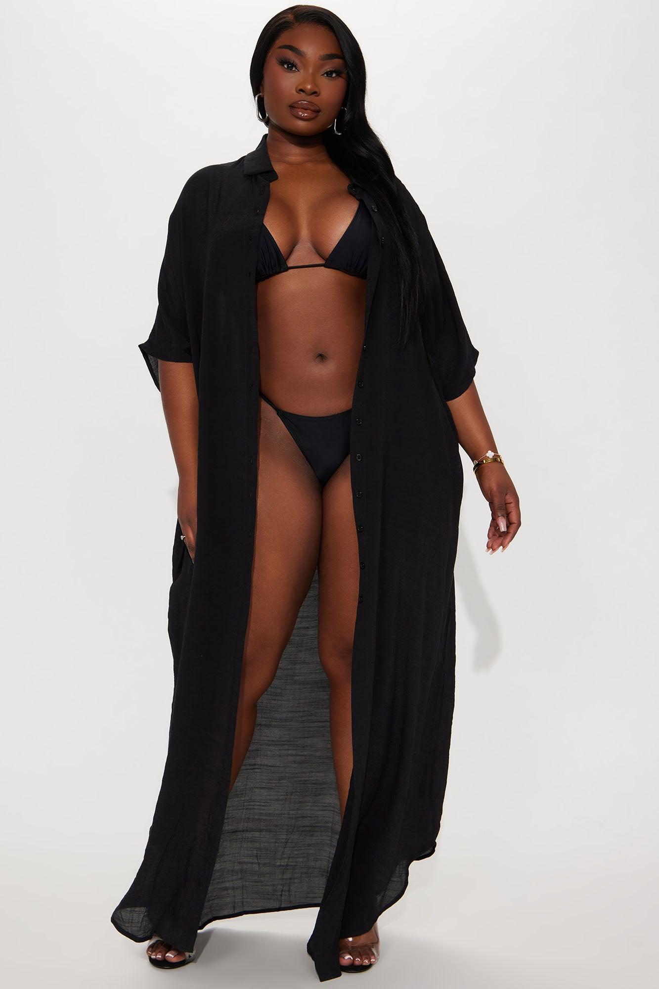 Lazy Summer Daze Cover Up Dress - Black Product Image