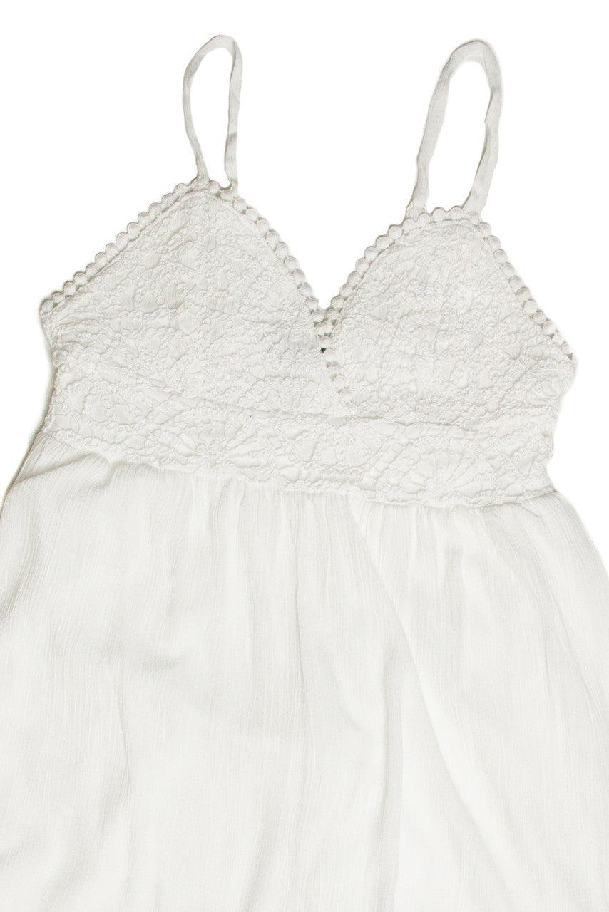 Crochet Bodice Gauze Mini Dress Product Image